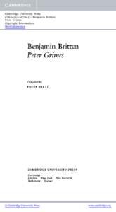 Cambridge University Press[removed]5 - Benjamin Britten Peter Grimes Copyright Information More information