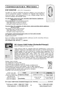 12C O M B I N A T I O N EMF HUNTER METERS  EMF, RF, & Temperature