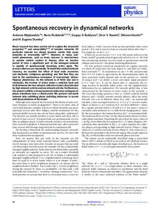 Spontaneous recovery in dynamical networks