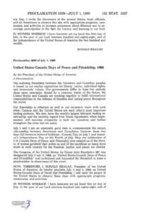 Iran–Contra affair / Ronald Reagan / Captive Nations Week / Captive Nations / Holidays in the United States / Proclamations / National Catfish Day / National Airborne Day / Politics of the United States / United States / Survivors