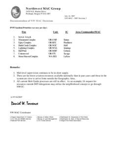 Northwest MAC Group 5420 N.E. Marine Drive Portland, OregonJuly 16, 2007 NW MAC – 2007 Decision 3
