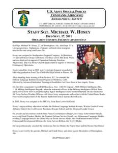 U.S. ARMY SPECIAL FORCES COMMAND (AIRBORNE) BIOGRAPHICAL SKETCH U.S. ARMY SPECIAL FORCES COMMAND PUBLIC AFFAIRS OFFICE FORT BRAGG, NChttp://news.soc.mil