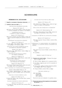 ASSEMBLÉE NATIONALE – SÉANCE DU 5 OCTOBRE[removed]SOMMAIRE PRÉSIDENCE DE M. LOÏC BOUVARD