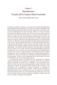 Chapter 1  Introduction: Twenty-first Century Rural Australia John Connell and Rae Dufty-Jones