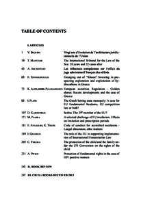 TABLE OF CONTENTS I. ARTICLES 1	  V. Skouris