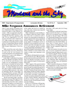 MDT - Department of Transportation  Aeronautics Division Vol. 52 No. 9