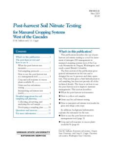 Post-harvest Soil Nitrate Testing for Manured Cropping Systems West of the Cascades