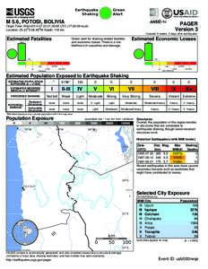 Green Alert Earthquake Shaking M 5.6, POTOSI, BOLIVIA