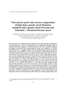 Irish Journal of Agricultural and Food Research 47: 41–51, 2008  Non-carcass parts and carcass composition of high dairy genetic merit Holstein, standard dairy genetic merit Friesian and Charolais × Holstein-Friesian 