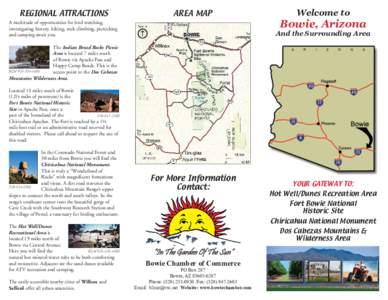 REGIONAL ATTRACTIONS  AREA MAP A multitude of opportunities for bird watching, investigating history, hiking, rock climbing, picnicking