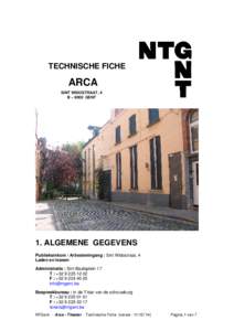 TECHNISCHE FICHE  ARCA SINT WIDOSTRAAT, 4 B – 9000 GENT