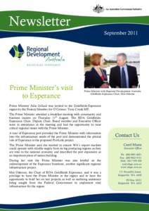 Newsletter September 2011 Prime Minister’s visit to Esperance