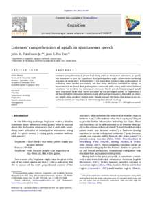 Cognition[removed]–69  Contents lists available at ScienceDirect Cognition journal homepage: www.elsevier.com/locate/COGNIT