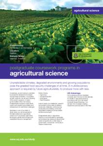 agricultural science  Commencing: Semester 1 or Semester 2 Location: Gatton