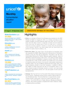 Monthly  01 August - 30 September 2014 Water/Sanitation (p.5)