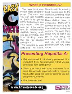 What Is Hepatitis A? The hepatitis A virus lives in feces (stools or poop). The main way you can get hepatitis A (HAV) is by getting