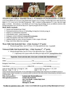 SEAHOLM GIRLS’ BASKETBALL SUMMER FUNDRAISER CLINICS Coach January Hladki and Coach Josh Young finished their inaugural season coaching at Seaholm High School where they led the Maples to a 19-3 season and an OAA Blue C