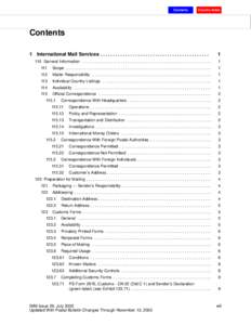 International Mail Manual - Contents