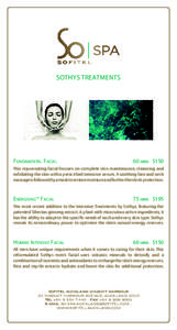 SOTHYS TREATMENTS  Fundamental Facial 60 mins $150