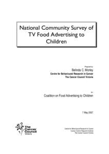 Community Survey of TV Food Advertising to Children