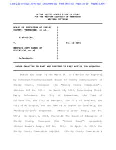 Case 2:11-cv[removed]SHM-cgc Document 532 Filed[removed]Page 1 of 19  PageID[removed]IN THE UNITED STATES DISTRICT COURT FOR THE WESTERN DISTRICT OF TENNESSEE