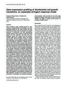 Molecular Microbiology[removed]), 289–306  Gene expression profiling of Escherichia coli growth