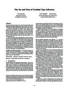 The Ins and Outs of Gradual Type Inference Aseem Rastogi Avik Chaudhuri  Stony Brook University