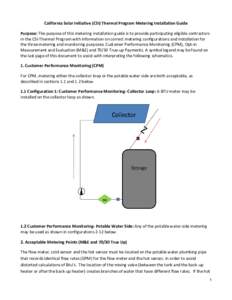 California Solar Initiative (CSI) Thermal Program Metering Installation Guide Purpose: The purpose of this metering installation guide is to provide participating eligible contractors in the CSI-Thermal Program with info