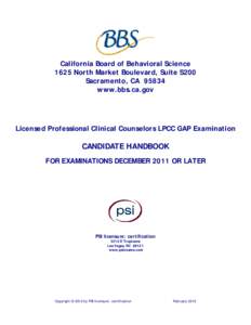 BBS LPCC GAP Examination Candidate Handbook