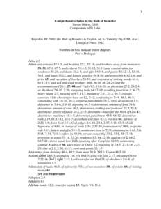 1 Comprehensive Index to the Rule of Benedict Steven Olderr, OSB Companions of St.Luke  Keyed to RB 1980: The Rule of Benedict in English, ed. by Timothy Fry, OSB, et al.;