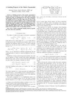 A Limiting Property of the Matrix Exponential Sebastian Trimpe, Student Member, IEEE, and Raffaello D’Andrea, Fellow, IEEE x˙ f (t) x˙ s (t)