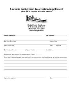 Dodge County Application for Employment