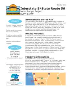 October[removed]Interstate 5/State Route 56 Interchange Project FACT SHEET GOALS