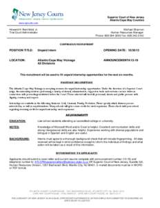 Superior Court of New Jersey Atlantic/Cape May Counties www.njcourts.com Howard H. Berchtold, Jr. Trial Court Administrator