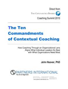 Direct from Coaching Summit 2015 The Ten Commandments of Contextual Coaching