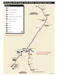 Hiking Map: North Kaibab, South Kaibab, and Bright Angel Trails Map Key North Kaibab Trailhead 1.7mi (2.7km)