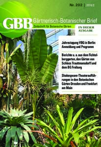 Nr. 202  |  GBB Gärtnerisch-Botanischer Brief Zeitschrift für Botanische Gärten