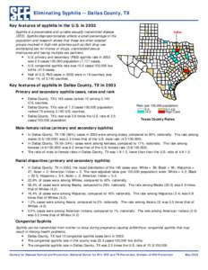 Medicine / Microbiology / Syphilis / Human sexuality / Demographics of the United States / Dallas / Texas / Congenital syphilis / Sexually transmitted disease / Geography of Texas / Infections with a predominantly sexual mode of transmission / Bacterial diseases