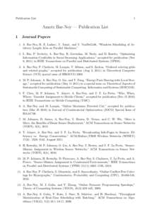 Publication List  1 Amotz Bar-Noy — Publication List 1