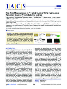 ARTICLE pubs.acs.org/JACS Real-Time Measurements of Protein Dynamics Using Fluorescence Activation-Coupled Protein Labeling Method Toru Komatsu,†,^ Kai Johnsson,§ Hiroyuki Okuno,‡,^ Haruhiko Bito,‡,^ Takanari Inou