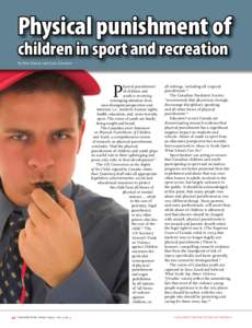 Physical punishment of children in sport and recreation By Ron Ensom and Joan Durrant P