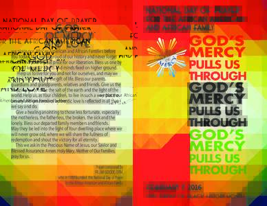 NATIONAL DAY OF PRAYER  of Mercy and Love  we place our African American and African Families before