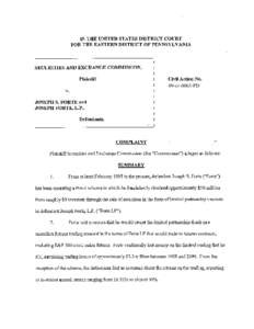 MF Global / Stock exchange / Stock market / U.S. Securities and Exchange Commission / Investment / Fraud / Joseph S. Forte / Year of birth missing / Business