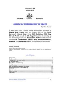 Coronial Inquest Finding - Hayley Bree FISHER