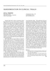 Journal of the Hong Kong Geriatrics Society • Vol. 12 No.1 JanRANDOMIZATION IN CLINICAL TRIALS ACF Hui  FHKAM (Med)