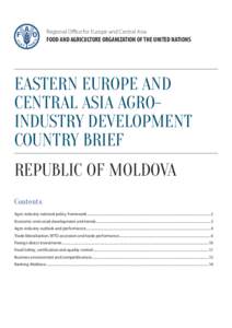 Regional Oﬃce for Europe and Central Asia  FOOD AND AGRICULTURE ORGANIZATION OF THE UNITED NATIONS EASTERN EUROPE AND CENTRAL ASIA AGROINDUSTRY DEVELOPMENT