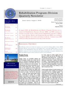 RPD Quarterly Newsletter: June-August 2010