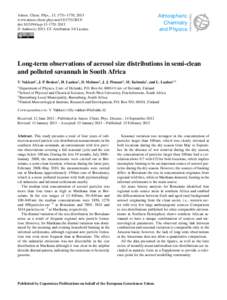 Aerosol science / Chemistry / Atmosphere / Visibility / Air pollution / Particle-size distribution / Condensation / 100 nanometres / Log-normal distribution / Particulates / Pollution / Colloidal chemistry