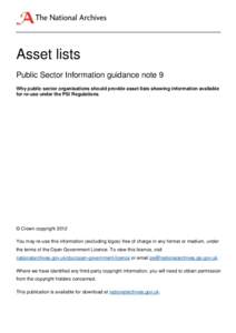 Asset lists - psi guidance note 9