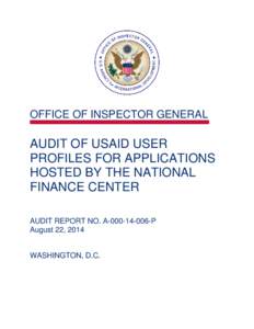 Audit of USAID User Profiles for Applications Hosted by the National Finance Center